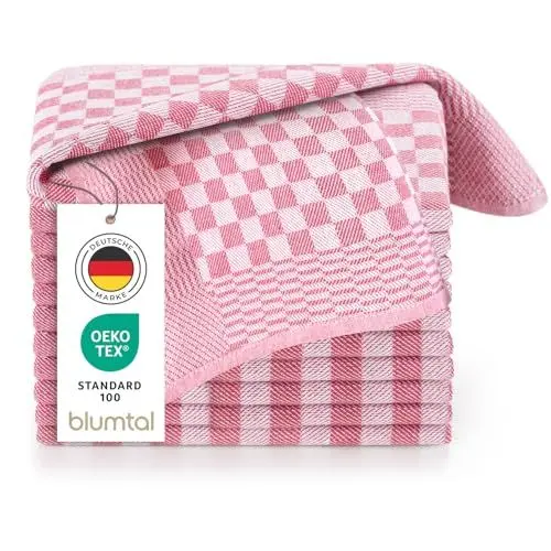 Produktbild: Blumtal Geschirrtücher Baumwolle 50x70 cm im 20er Set - Oeko-TEX zertifizierte Küchentücher - extrem saugstarke Geschirrhandtücher - Trockentücher Küche waschbar 95 °C - Geschirrtücher Rot-Weiß Karo