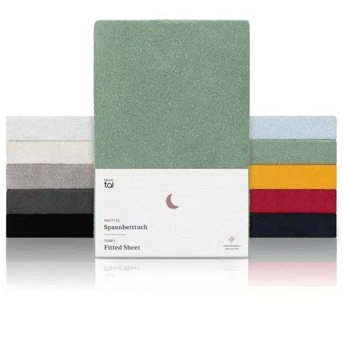 Produktbild: Blumtal Jersey Spannbettlaken 40x90 cm Babybett - OEKO-TEX zertifiziertes Kinderwagen Spannbettlaken - Stubenwagen Bezug aus 100% Baumwolle - Spannbettlaken Kinderwagen - Spannbettlaken Wiege in Grün