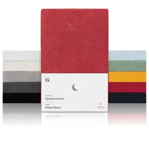 Produktbild: Blumtal Jersey Spannbettlaken 60 x 120 cm Babybett - OEKO-TEX zertifiziertes Bettlaken 60x120 Kinderbett - Kinderbettwäsche 60x120 aus 100% Baumwolle - Spannbettlaken 60x120 Baby in Rot