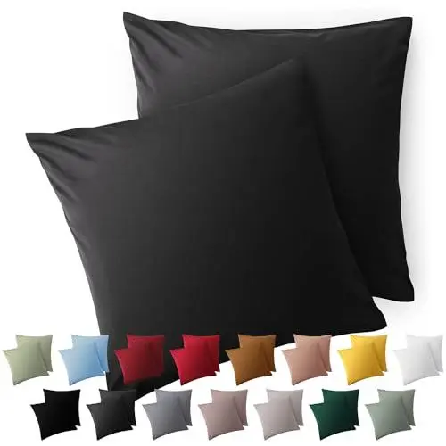 Produktbild: Blumtal Kissenbezug 40 x 40, 2 Stück - Oeko-TEX zert. Kissenbezüge 100% Mikrofaser in extra weich & waschmaschinenfest - Bezug Kissen 40x40 Anthrazit