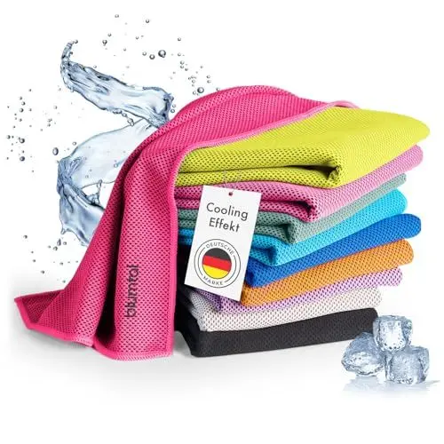 Produktbild: Blumtal Kühlhandtuch - kühlendes Handtuch als Sporthandtuch - Mikrofaserhandtuch mit Kühlfunktion - weiches Fitness Handtuch 100x30 cm - Kühltuch Cool Towel mit Tasche - Fitnesshandtuch/Gym Towel Pink