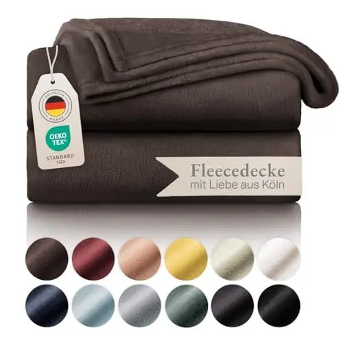 Produktbild: Blumtal Kuscheldecke flauschig - Oeko-TEX zertifizierte Fleecedecke 130x150 cm - Wohndecke 130x150 cm - Decke Couch als Wohn- & Kuscheldecke 130x150 cm - Wohndecke Kuscheldecke 130x150 cm Dunkelbraun