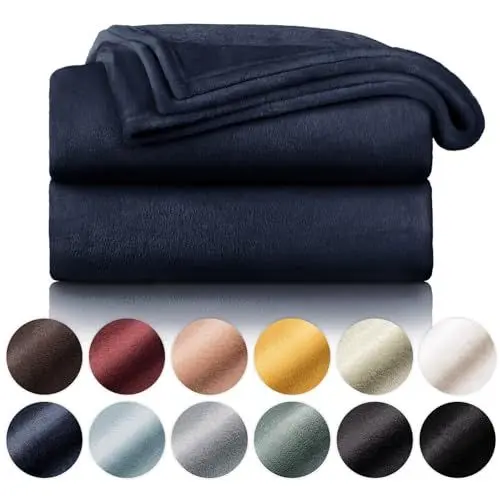 Produktbild: Blumtal Kuscheldecke flauschig - Oeko-TEX zertifizierte Fleecedecke 150x200 cm - weiche Wohndecke 150x200 cm - Decke Couch Wohn- & Kuscheldecke - Flauschdecke - Kuscheldecke Sofa/Decke Blau 150x200