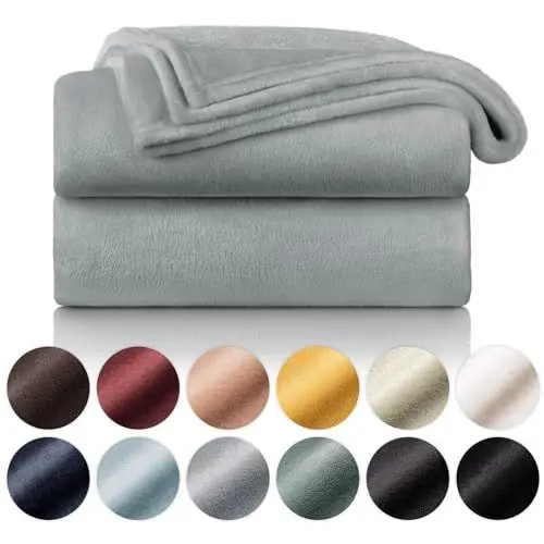 Produktbild: Blumtal Kuscheldecke flauschig - OEKO-TEX zertifizierte Fleecedecke 150x200 cm - weiche Wohndecke 150x200 cm - Decke Couch als Wohn- & Kuscheldecke - Flauschdecke - Wohndecke Kuscheldecke 150x200 Grau
