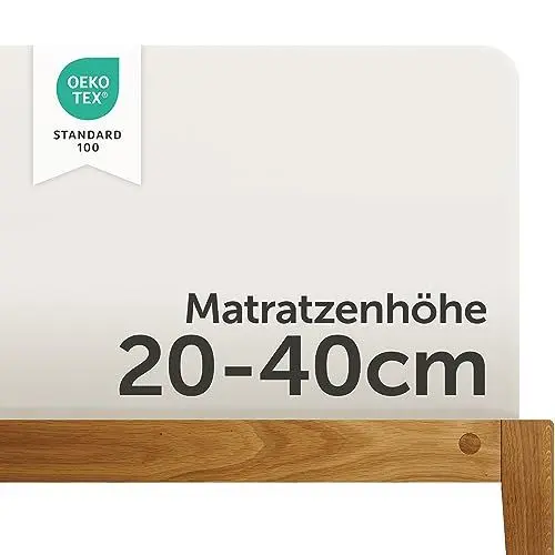 Produktbild: Blumtal Luxus Boxspringbett Spannbettlaken 180x200cm - 200x220, bis 40cm Höhe - Oeko-Tex Zertifizierte Baumwoll Bettlaken - 180x200 I 180x220 I 200x200 für Boxspring- & Wasserbett, Ivory