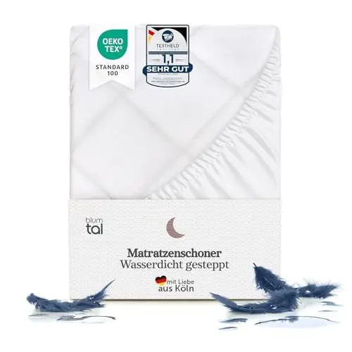 Produktbild: Blumtal® Luxus Gesteppter Matratzenschoner – Oeko-TEX Zertifiziert, Anti-Allergie Matratzenschoner, Matratzenschoner Wasserdicht – 160x200x40cm