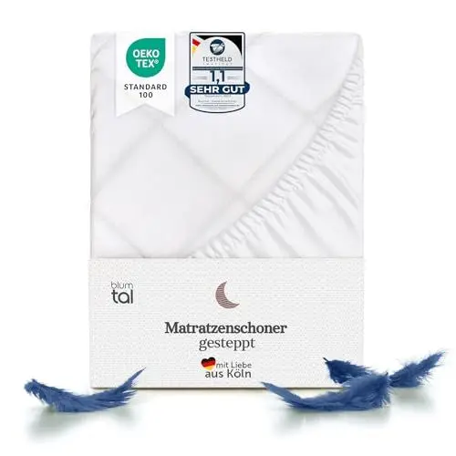 Produktbild: Blumtal® Luxus Gesteppter Matratzenschoner – Oeko-TEX Zertifiziert, Anti-Allergie Matratzenschoner, Waschmaschinenfester Matratzenschoner – 180x200x30cm