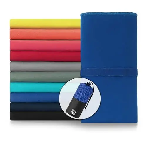 Produktbild: Blumtal Mikrofaser Handtuch 180x90 cm - Sporthandtuch aus schnelltrockneder Mikrofaser - Fitness Handtuch Sport - Handtuch Mikrofaser- Reise Handtuch - Travel Towel - Badetuch Mikrofaser Blau