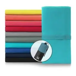 Produktbild: Blumtal Mikrofaser Handtuch 180x90 cm + 80x40 cm Set - Sporthandtuch aus schnelltrockneder Mikrofaser - Fitness Handtuch Sport - Mikrofaser Handtuch Set - Handtuch Fitnessstudio - Gym Towel Petrol