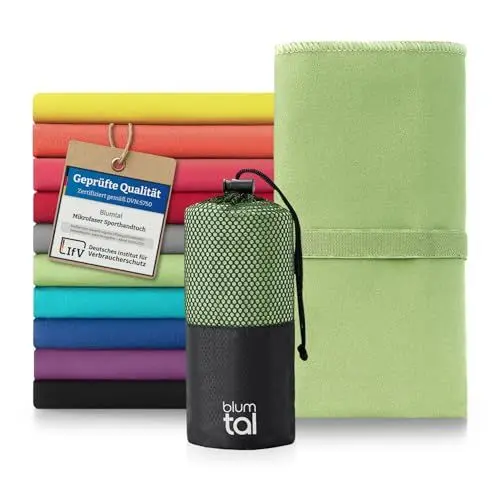 Produktbild: Blumtal Mikrofaser Handtuch XXL 200x100 cm - Handtücker Microfaser schnelltrocknend - optimales Fitness Handtuch/Strandtuch Mikrofaser/Gym Towel - Reisehandtuch Grün