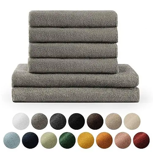 Produktbild: Blumtal Premium Frottier Handtücher Set 4 teilig 100% Baumwolle - Oeko-TEX zertifiziertes Badetuch 2X (70x140 cm) + Towel 4X (50x100 cm) - Ultra saugstarkes Frottiertücher Set - Handtücher Grau