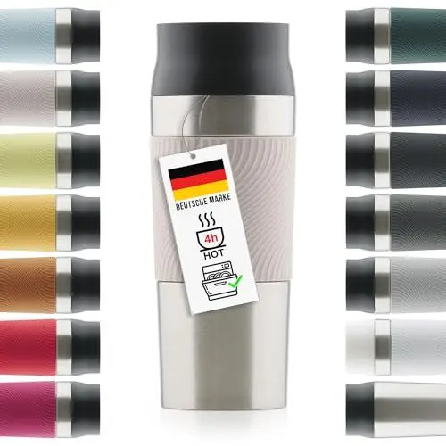 Produktbild: Blumtal Thermobecher 350 ml - Kaffeebecher to go aus Edelstahl - auslaufsicherer Isolierbecher kalt/haeiß - Mug mit 360° Trinköffnung - Thermosbecher mit Quick-Press-Verschluss - Coffee Mug - Rosa