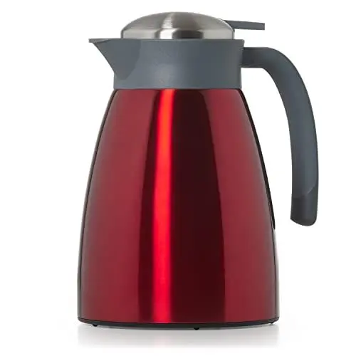 Produktbild: Blumtal Thermoskanne 1l - BPA-freie Teekanne mit Quick Tip Verschluss - auslaufsichere Kaffeekanne thermo für langanhaltende Isolation - Thermoskanne Tee - Kaffeekannen/Tee Thermoskanne Edelstahl Rot