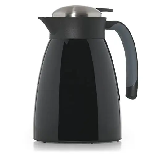 Produktbild: Blumtal Thermoskanne 1l - BPA-freie Teekanne mit Quick Tip Verschluss - auslaufsichere Kaffeekanne thermo für langanhaltende Isolation - Kanne für Tee/Kaffe - Thermoskanne Kaffee - Thermokanne Schwarz