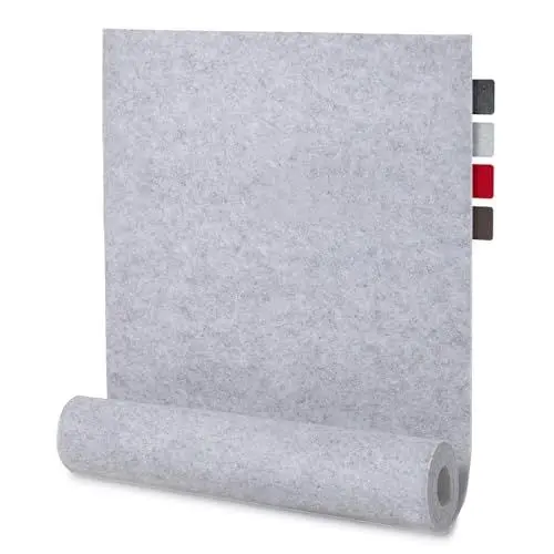 Produktbild: Blumtal Tischläufer Filz Hellgrau 100x30 cm – Elegantes Design Tischband, Tischläufer abwaschbar, formstabil und langlebig- erhältlich in 4 Farben