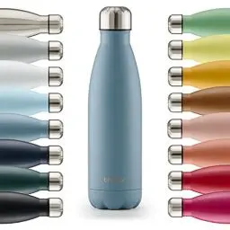 Produktbild: Blumtal® Trinkflasche Edelstahl Charles - Thermosflasche 750 ml - BPA-freie Thermo Trinkflasche kalt&warm - auslaufsichere Trinkflasche Edelstahl 750 ml - Thermos Trinkflasche - Dove Grey - Grau-Blau