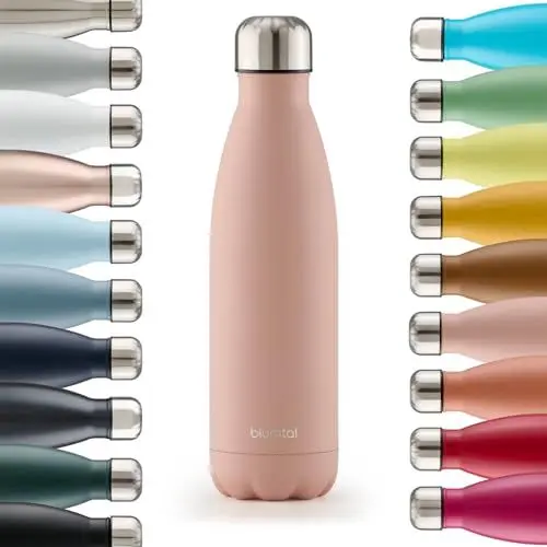 Produktbild: Blumtal® Trinkflasche Edelstahl Charles - Thermosflasche 750 ml - BPA-freie Thermo Trinkflasche kalt&warm - auslaufsichere Trinkflasche Metall - Edelstahlflasche/Metallflasche - Mellow Rose - Rosa
