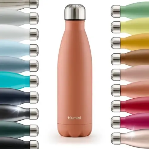 Produktbild: Blumtal® Trinkflasche Edelstahl Charles - Thermosflasche 750 ml - BPA-freie Thermo Trinkflasche kalt&warm - auslaufsichere Trinkflasche Metall - Thermos Trinkflasche 750 ml - Cameo Brown - Braun