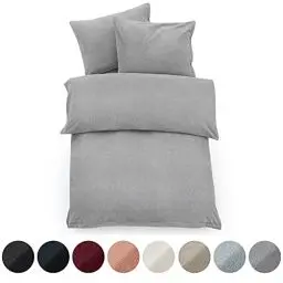 Produktbild: Blumtal Winter Bettwäsche 220x240 cm & 2 Kissenbezüge 40x80 cm – Teddy Fleece Bettwäsche mit Cashmere Touch- Plüsch Winterbettwäsche - Flauschige Kuschelbettwäsche Grau