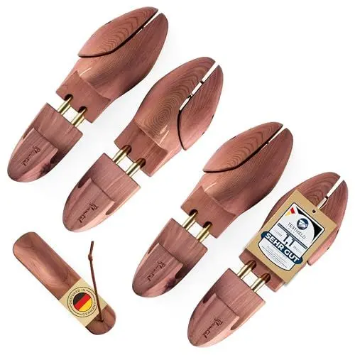 Produktbild: Blumtal TESTSIEGER Premium Schuhspanner Zedernholz - Schuhspanner Herren und Damen inkl. Schuhlöffel - Schuhdehner ergonomisch - Schuhweiter - Shoe Stretcher pflegend und geruchsbindend - Größen 38-47