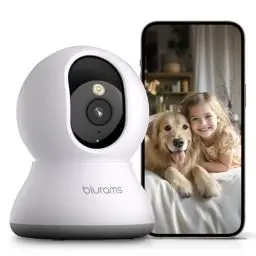 Produktbild: blurams 2K Überwachungskamera Innen, 360°-WLAN-Kamera Überwachung mit Bewegungserkennung, Farbnachtsicht, 2-Wege-Audio, kompatibel mit Alexa und Google, ideal für Baby/Haustier(2,4 GHz)