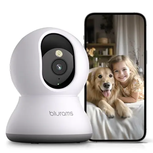 Produktbild: blurams 2K Überwachungskamera Innen, 360°-WLAN-Kamera Überwachung mit Bewegungserkennung, Farbnachtsicht, 2-Wege-Audio, kompatibel mit Alexa und Google, ideal für Baby/Haustier(2,4 GHz)