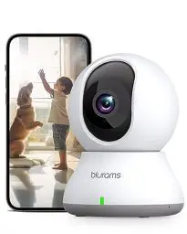 Produktbild: blurams 2K Überwachungskamera Innen, 360° WLAN Kamera,Bewegungsverfolgung Nachtsicht Haustier Kamera mit Zwei-Wege-Audio,kompatibel mit Alexa und Google(2,4 GHz/5GHz Wi-Fi)