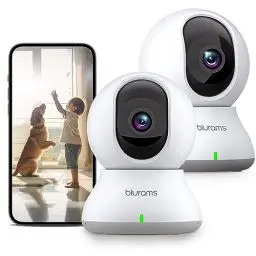 Produktbild: blurams Überwachungskamera Innen 2K,WLAN IP Kamera,360 Grad Kamera Schwenkbar Hundekamera mit Zwei-Wege-Audio,IR-Nachtsicht, Personenerkennung und Bewegungserfassung (2,4 GHz Wi-Fi) (2K-2PCS)