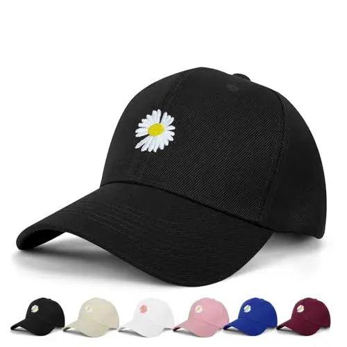 Produktbild: BLURBE Damen-Baseballkappe – Gänseblümchen, verstellbare, lässig, Sommer, Outdoor, Sport, Vater, Schirmmütze, UK