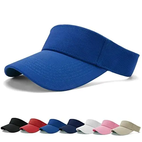 Produktbild: BLURBE Unisex Visor Cap Sonnenhut - Sandwich Golf Tenniskappe mit Sonnenblende, Baseball Kappe Baseballmütze Einstellbar Sommerhut mit Klettverschluss Freizeit Sommer Unisex