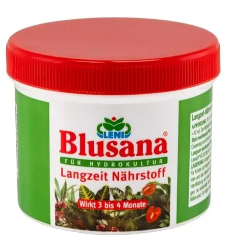 Produktbild: Blusana Langzeitdünger Lewatit HD 50 für Zierpflanzen in Hydrokultur | NPK mineralischer Dünger mit Ionenaustauscher 3-4 Monate Wirkung | Dose 200 ml Granulat