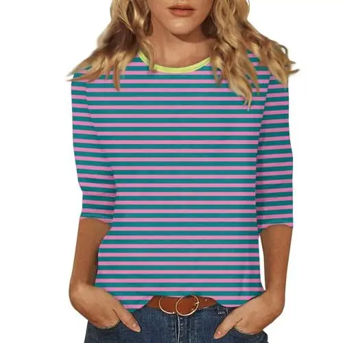 Produktbild: Bluse Damen T Shirts Damen Longbluse Damen Tweed Blazer Damen Bluse Damen 3/4 Arm Damen Longshirts Women's T-Shirts Chiffon Bluse Damen Oberteil Oberteile Damen Eng Tunika Blau L