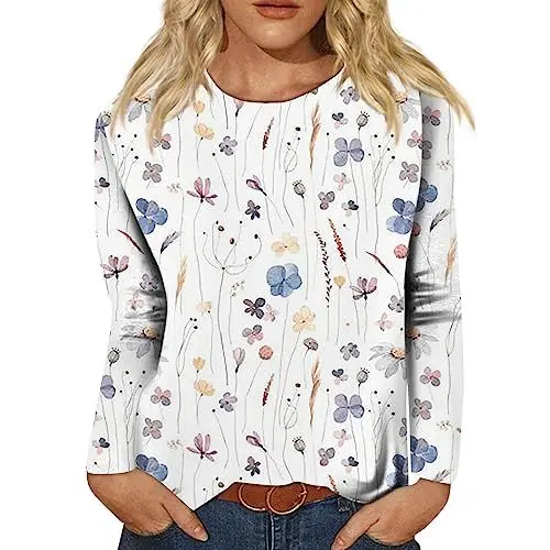Produktbild: Bluse Langarm Damen Elegant Damen Bluse Langarm Shirt Ethno Bluse Damen Damen Longshirt Langärm Tshirt Damen Viskose Bluse Damen Langarmshirt Slim Fit Damen Tshirt Damen Sommer Elegant