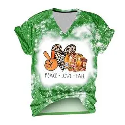 Produktbild: Bluse Maedchen Lange Halloween Pullover Coole Horror Tailliert Kürbis Rundhal Pullover Frau Strand Kurzärmelige Polyester Grün