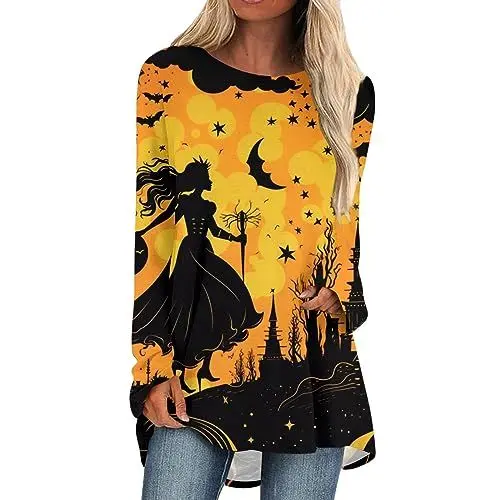Produktbild: Blusentops Damen Homewear Mehrfarbig Pullover Gemütlich Polyester Cool Warn Langärmlige Pullover Damen Winter Swing Rundhals Gelb
