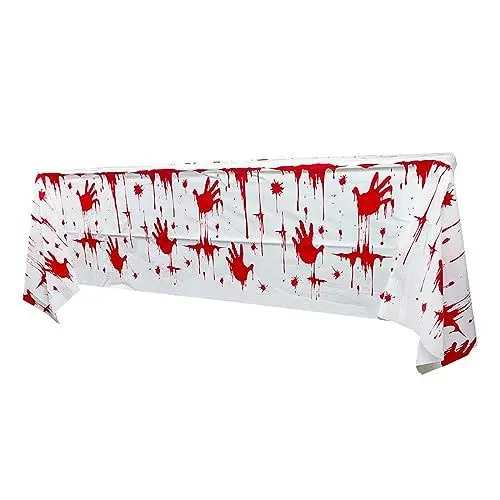 Produktbild: Blutige Halloween Tischdecke Einweg Tischdecke Blutige Schreckliche Tischdecke Halloween Tischdecke Gruselige Tischdecken Halloween Dekorationen Halloween Partyzubehör