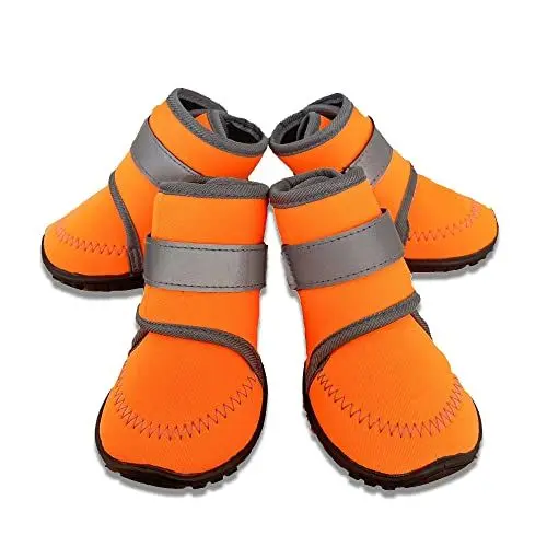 Produktbild: BnbnPup Hundeschuhe Pfotenschutz Schuhe Für Hunde Hundepfoten Schutz Schneeschuhe Mit Anti-Rutsch Sohle Reflektierendem Riemen Für Kleine Hunde, Große Hunde-M
