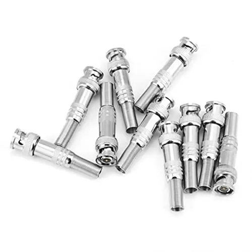 Produktbild: BNC-Koaxialstecker, 10 Stück, Federende, BNC-Stecker, Stecker-Adapter, Schraubentyp für CCTV, Heimsicherheit, Überwachungskamera, RG59, Videoübertragung, Koaxialkabel, Ende,
