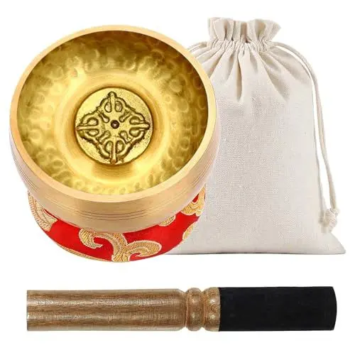Produktbild: Bncxdc Klangschale, tibetische klangschale klein, klangschalen set mit Anschläger und Kissen, Ideal für den Einsatz während der Meditation Yoga Chakren, Einzigartige Geschenke für Erwachsene