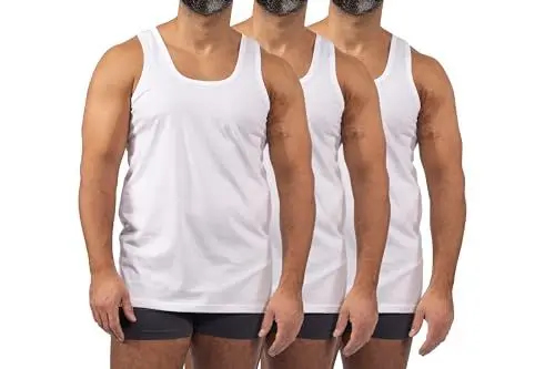 Produktbild: B&N_GbR Unterhemd Herren Weiß, 3er Pack, Feinripp, 100% Gekämmte Baumwolle – Klassisches Tank Top für Männer, Hergestellt in der Türkei