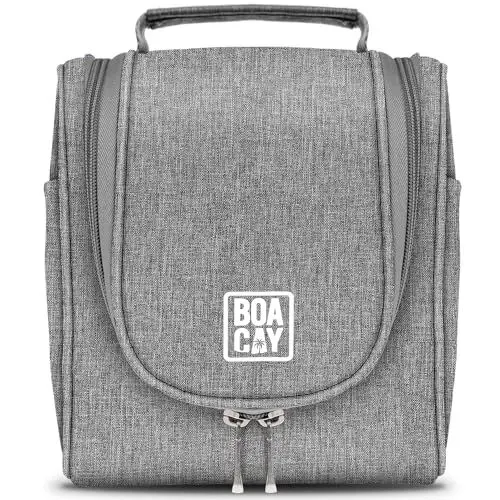 Produktbild: BOACAY Kleine Kulturbeutel für Damen, Herren & Kinder, Kulturtasche mit Henkel, Reise Kosmetiktasche zum Aufhängen, Schminktasche & Waschtasche