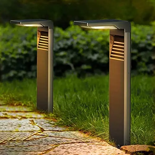 Produktbild: Boadw LED Solar Lampen Außen Garten Wegeleuchten Warmweiß Wetterfest mit 2 Modi Hell Solar Wegbeleuchtung IP64 Wasserdicht für Außen, Hinterhof, Garten, Rasen Beleuchtung 2 Stück