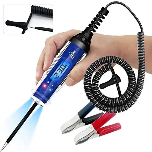 Produktbild: BOAK Kfz-Spannungsprüfer, Bidirektionale Spannungsprüflampe für Gleichstrom 3-60V DC mit Spannungsanzeige und Beleuchtung, Sicherungstester mit Voltmeter, elektrischer Teststift, Durchgangsprüfung.