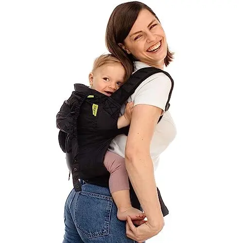 Produktbild: Boba Air Federleichte Babytrage und Kindertrage - Baby Trage ab 3 Monaten (7-20kg) - Kindertragerucksack und Baby Tragetasche mit 2 Tragepositionen (Bauch/Rücken) - Schwarz