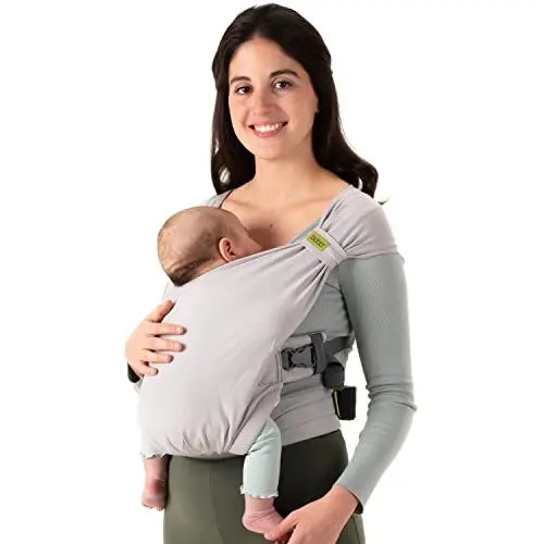 Produktbild: Boba Bliss Babytrage Neugeborene ab Geburt bis 16 kg - 2-in-1 Baby Carrier & Baby Tragetuch Ohne Binden & Knoten, Hüftfreundliche Babytrage ab Geburt, Weiche & elastische Baby Trage (Grau)