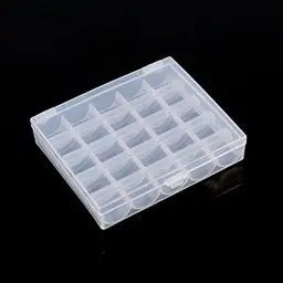 Produktbild: bobbin box,nähspulen aufbewahrung,Bine Cucito,Spulenbox Leer,Spulenaufbewahrungsbox, 1Pc Leere Spulenbox aus Kunststoff Nähmaschinenspulen-Organizer Aufbewahrung Clear Box für 25 Spulen