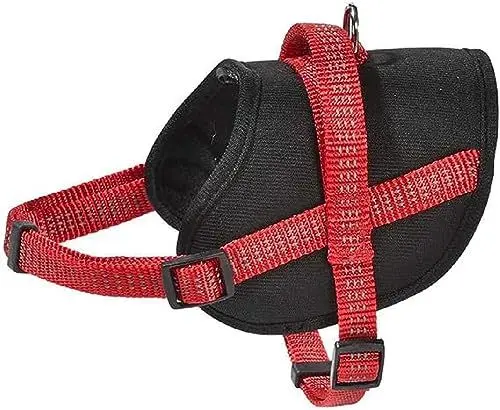 Produktbild: Bobby Easy Safe - Hundegeschirr mit Anhänger, Hundegeschirr für mittelgroße kleine große Hunde aus Nylon, sicher, komfortabel, reflektierend, rot, 48-66 x 2 cm