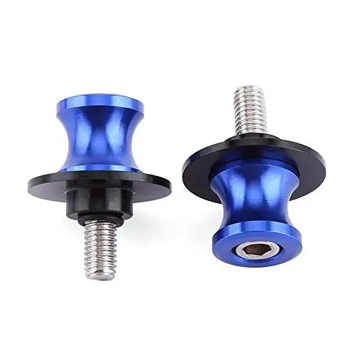 Produktbild: Vergaserschnittstelle, Qiilu 2 STÜCKE 6mm Motorrad CNC Hinteren Stand Schwinge Spool Sliders Stehen Schwinge Bobbins(Blau)