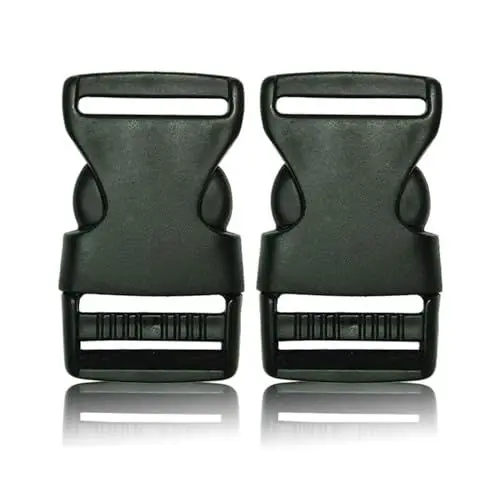 Produktbild: BOB-KRAFT - 2 x 25mm Steckschnalle, Steckverschluss, Kunststoff Klickverschluss, Klippverschluss, Steckschnalle für Beckengurt, Ersatzschnalle für Rucksack, 2 Stück, MADE IN EU