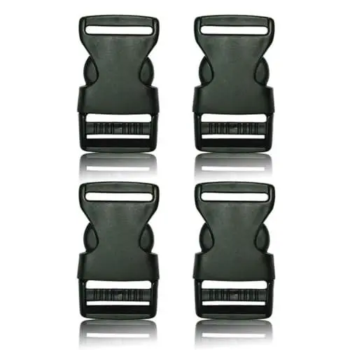 Produktbild: BOB-KRAFT - 4 x 20mm Steckschnalle, Steckverschluss, Kunststoff Klickverschluss, Klippverschluss, Steckschnalle für Beckengurt, Ersatzschnalle für Rucksack, 4 Stück, MADE IN EU